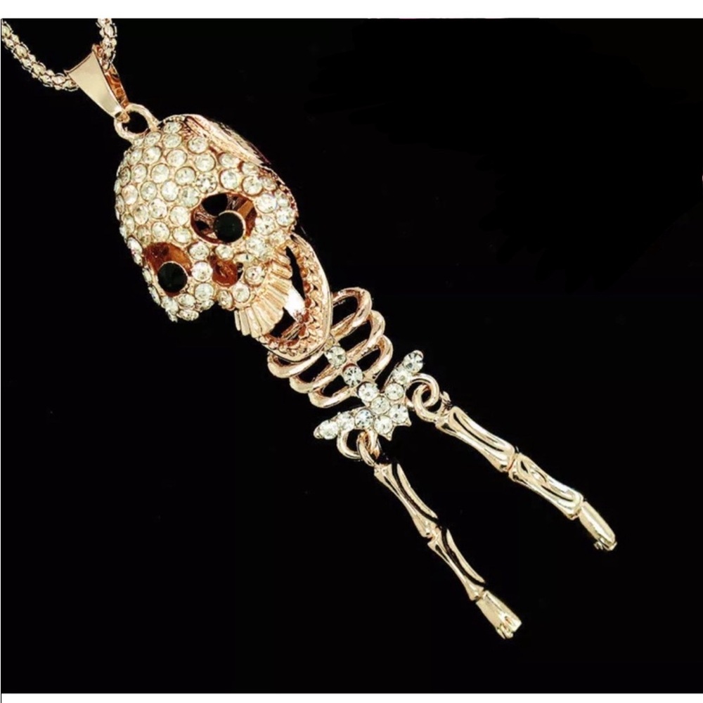 White Crystal Skeleton Necklace